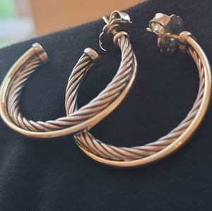 David Yurman crossover hoop earrings